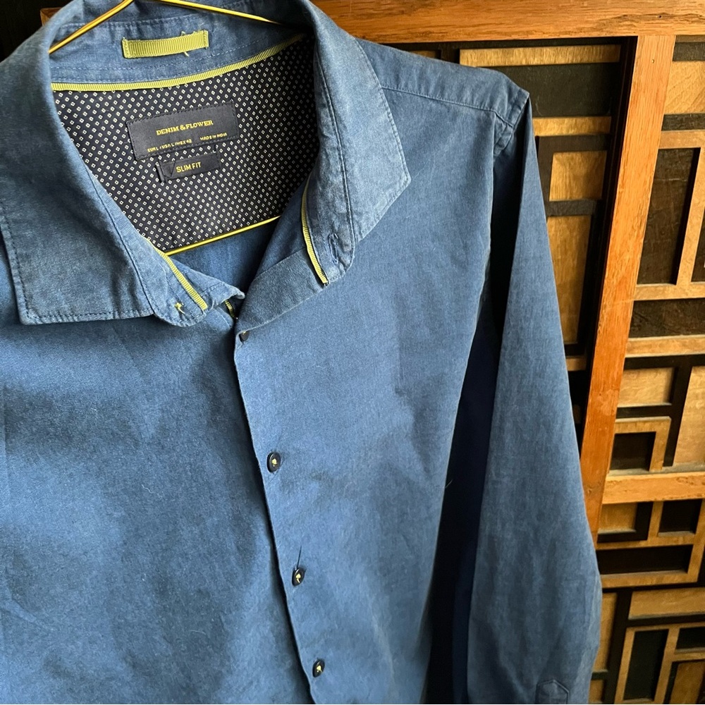 HOLD*** DENIM AND FLOWER Men’s Cobalt Blue Casual Button Down - Sz M/L